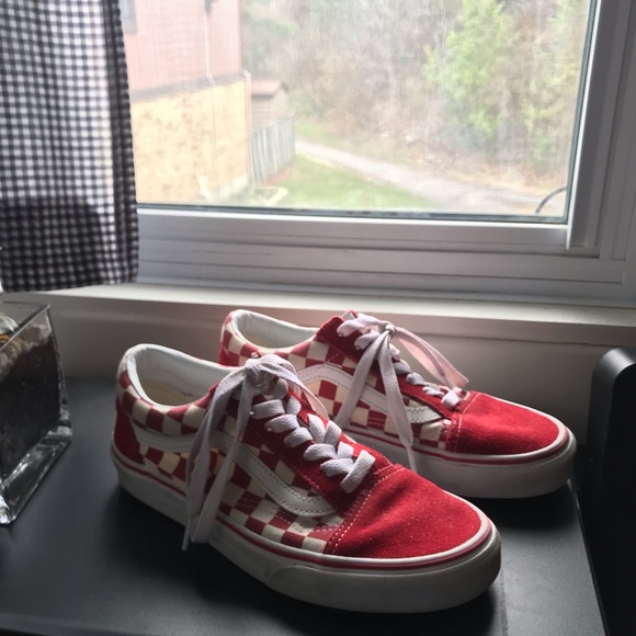 Red Checkered Vans - Picture 1 of 3